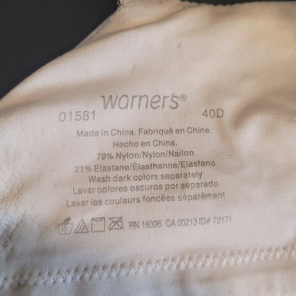 WARNER’S 01581 Easy Does It Underwire Bra 40D Beige Full Coverage Plus Size - Picture 4 of 8